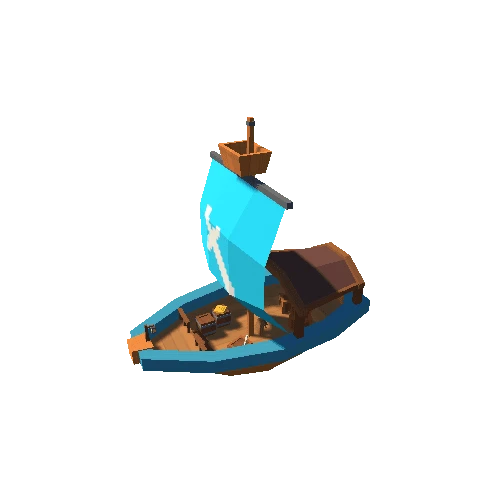 Pirate Ship 02 Sword A Blue